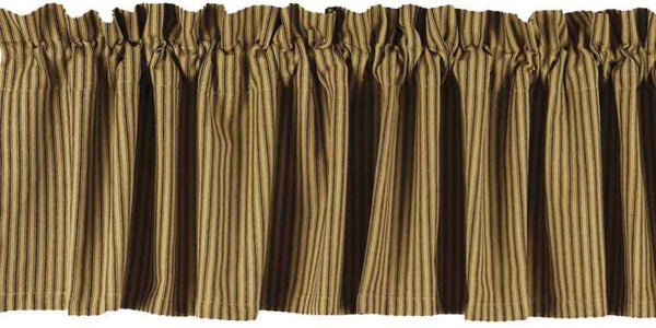 York Ticking Valance Black