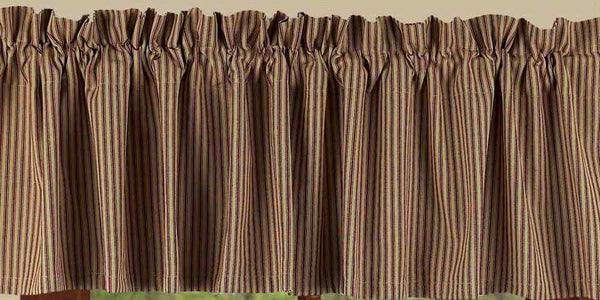 York Ticking Valance Barn Red