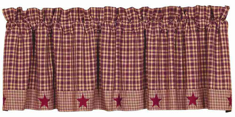 Vintage Star Wine Valance With Star Border