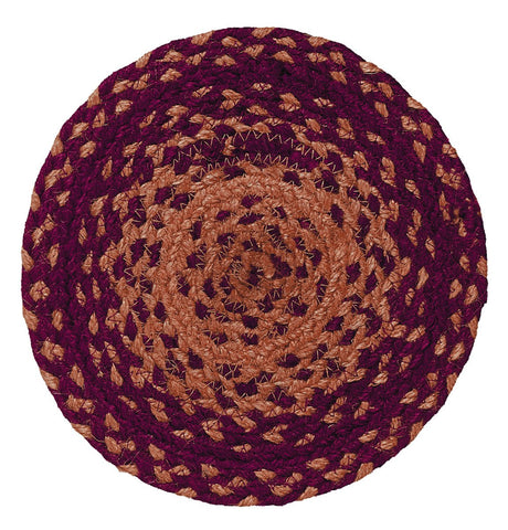 Vintage Wine Braided  Trivet 8 in. set/4
