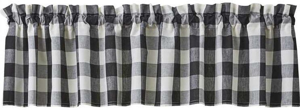 Wicklow Check Valance Black Cream 72 In Allysons Place