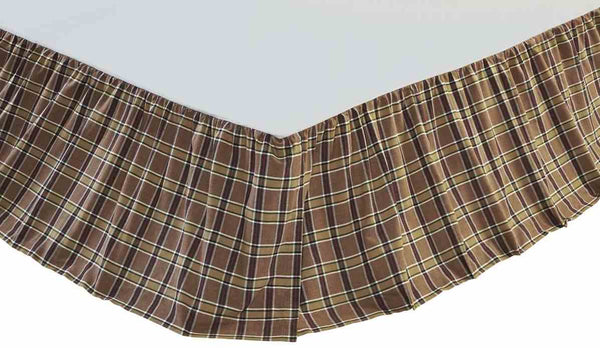 Wyatt Queen Bed Skirt, Khaki, Crimson, Black, Moss Green, Plaid, Primitive Country Farmhouse Pillow Bedding Home Decor & Accessories. 
