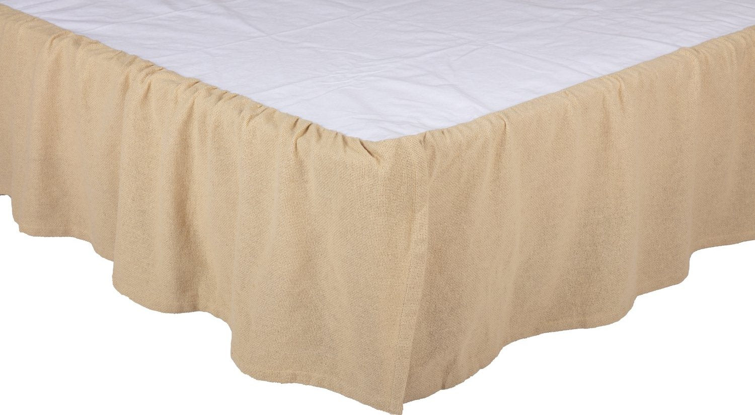 Burlap Vintage Ruffled King Bed Skirt 78x80x16 - Allysons Place