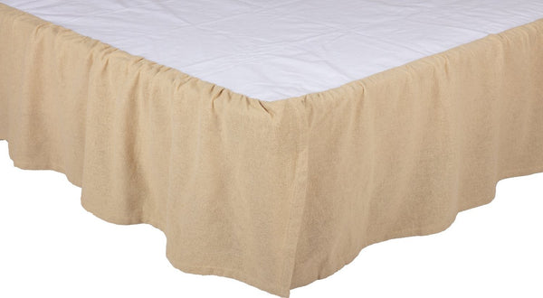 Burlap Vintage Ruffled King Bed Skirt 78x80x16, Primitive Country Farmhouse Dust Ruffle Bedding Home Decor.