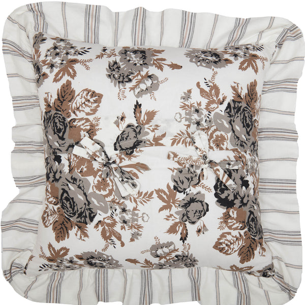 Annie Portabella Floral Ruffled Pillow 18x18