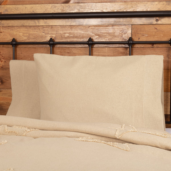 Burlap Vintage Standard Pillow Case Set of 2 21x30, Primitive Country Farmhouse Bedding Home Decor.