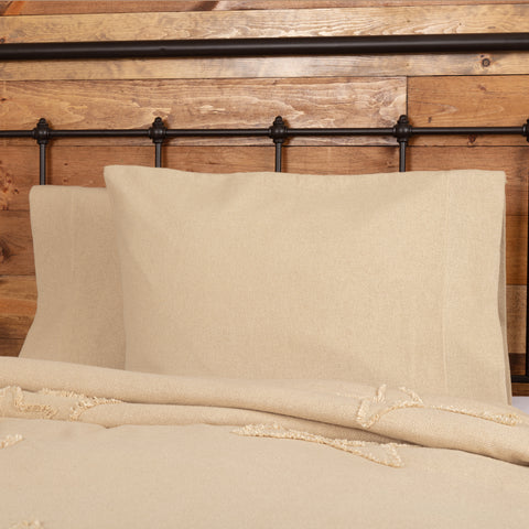 Burlap Vintage Standard Pillow Case Set of 2 21x30, Primitive Country Farmhouse Bedding Home Decor.
