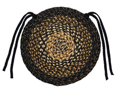 Black Forest 15" Braided  Chair Pad Set of 4