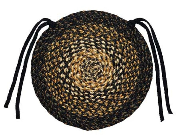 Black Forest 15" Braided  Chair Pad Set of 4