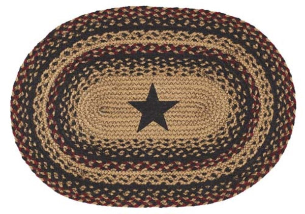Blackberry Star Braided Oval Placemat set/4