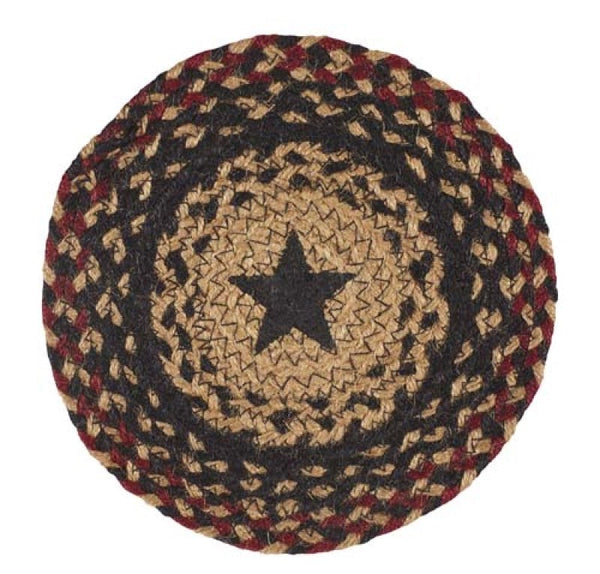 Blackberry Star Braided  Trivet 8 in. set/4