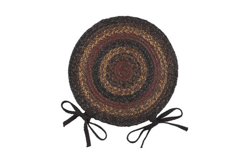 Slate Braided Chair Pad 15 in. set/4