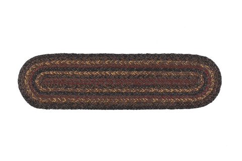 Slate Braided Stair Tread Oval 8 x 28 in.