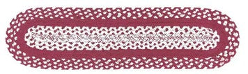 Cortland   Braided Oval Runner 13 in. x 48 in. The perfect blend of Brick Red and Cream.  Obtains a classic appeal and adds elegance to any kind of home décor.