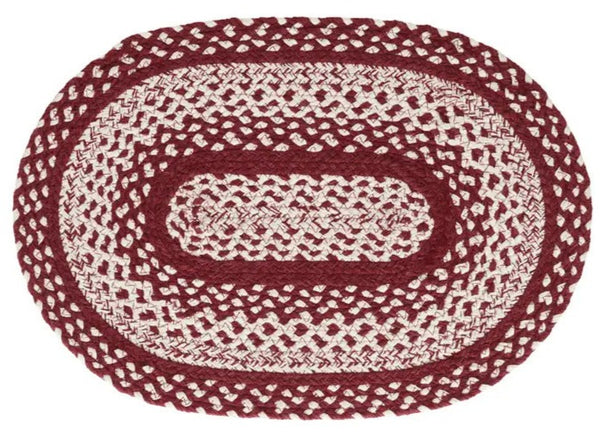 Cortland  Rug Oval 36 x 60 in. Brick Red and Cream