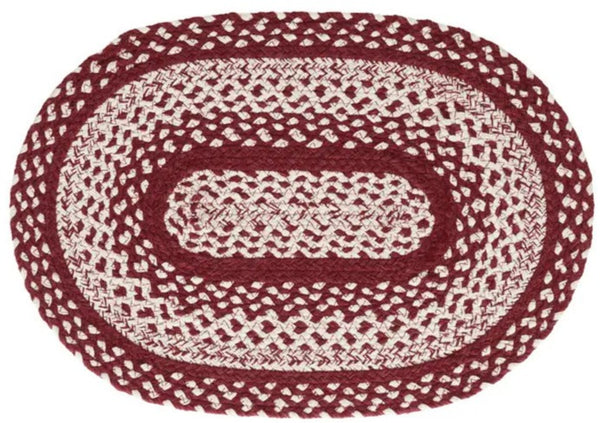 Cortland  Rug Oval 27 x 48 in. Colors: Brick Red and Cream