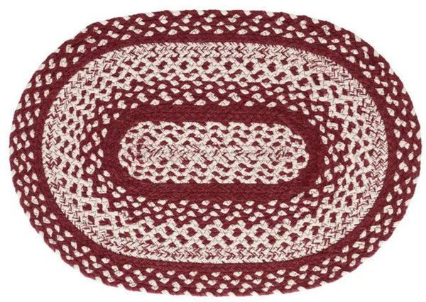 Cortland  Rug Oval 20 x 30 in. Colors: Brick Red and Cream