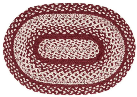 Cortland  Rug Oval 20 x 30 in. Colors: Brick Red and Cream