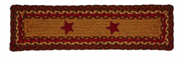 Cinnamon Star Braided Stair Tread Rectangle 8x28 in.