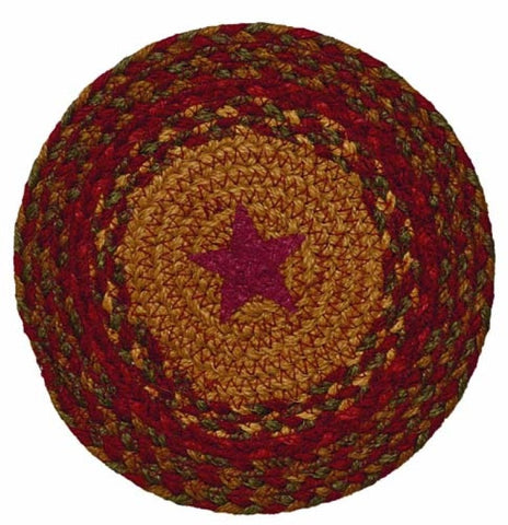 Cinnamon Star Braided  Trivet 8 in. set/4