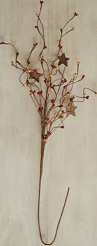 Burgundy and Gold Pip & Star Spray 24 in.