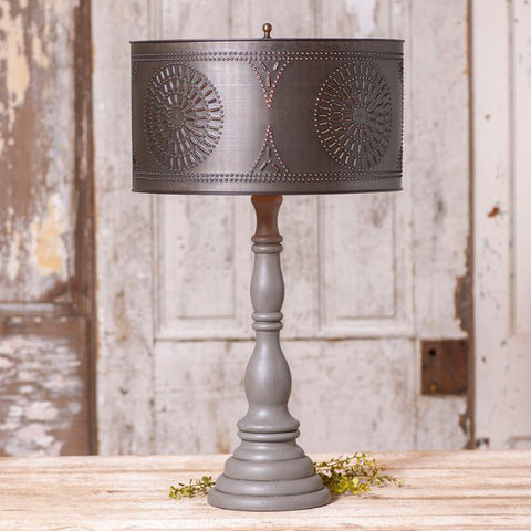 Davenport Lamp with Kettle Black Punched Tin Shade