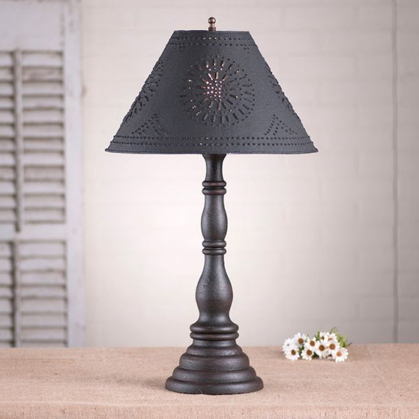 Davenport Lamp with Textured Black Tin Shade