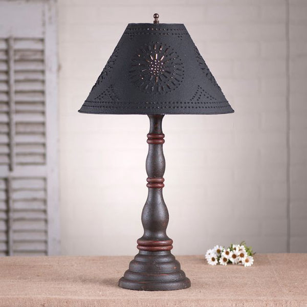 Davenport Lamp with Textured Black Tin Shade