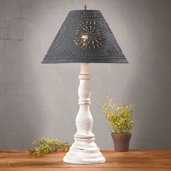 Davenport Lamp with Textured Black Tin Shade