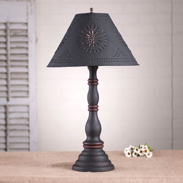 Davenport Lamp with Textured Black Tin Shade