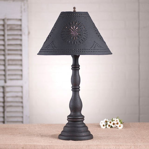 Davenport Lamp with Textured Black Tin Shade