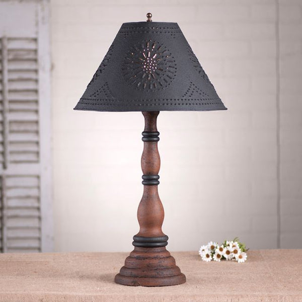 Davenport Lamp with Textured Black Tin Shade