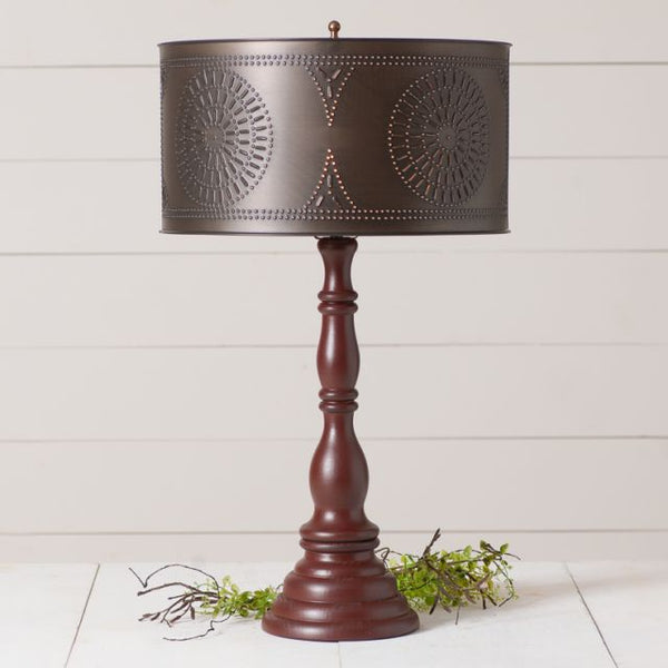 Davenport Lamp with Kettle Black Punched Tin Shade