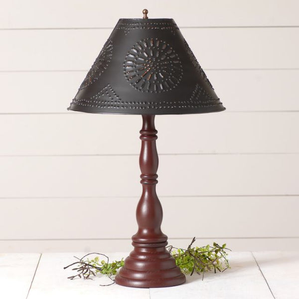 Davenport Wood Table Lamp with Metal Tapered Shade