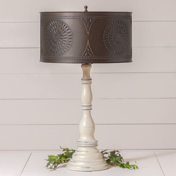 Davenport Lamp with Kettle Black Punched Tin Shade