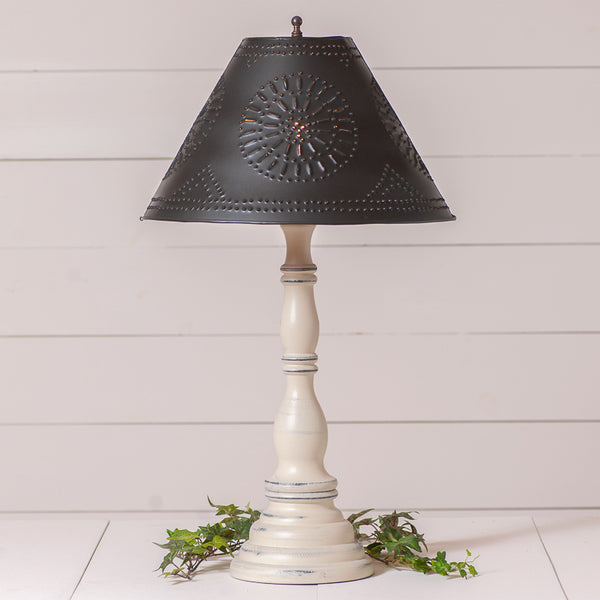 Davenport Wood Table Lamp with Metal Tapered Shade