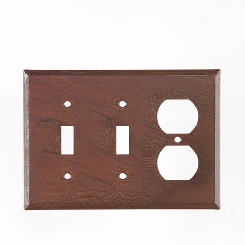 Double Switch and Outlet Cover Unpierced in Rustic Tin (set of 2)