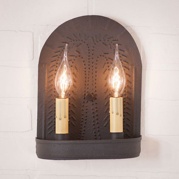 The warm glow of our sconces provide a hearty country welcome to every room in your home from entryway to family room. A versatile decorating accessory, it is perfect either alone on a wall or as part of a wall grouping.