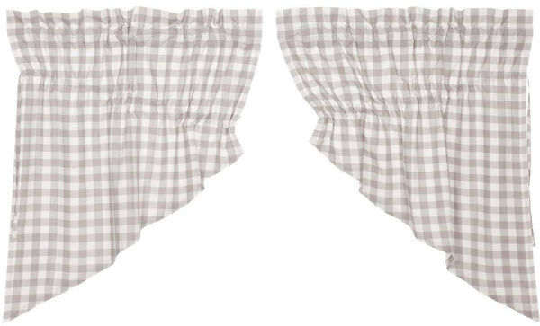 Annie Buffalo Grey Check Prairie Swag Set of 2 36x36x18