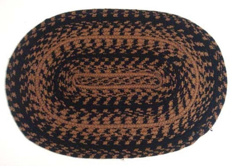 Ebony  Braided Oval Swatch 10 x 15 in.