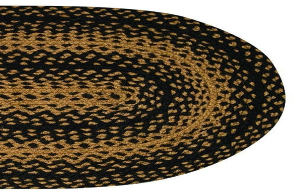 Ebony 13x48 in. Braided  Oval Runner