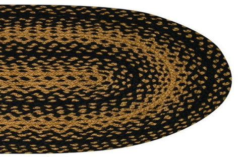 Ebony 13x48 in. Braided  Oval Runner