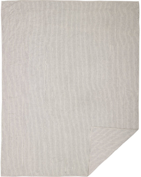 Hatteras Seersucker Blue Ticking Stripe Twin Quilt Coverlet 68Wx86L, features denim blue and cotton white in an elegant ticking stripe. Primitive Country Farmhouse Bedding Home Decor.