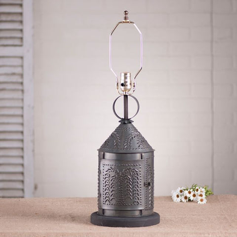 Fireside Lamp Base with Willow in Kettle Black