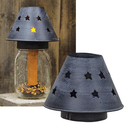Star Jar Lamp Shade – Primitive Mason Jar Lamp Topper with Star Cutouts