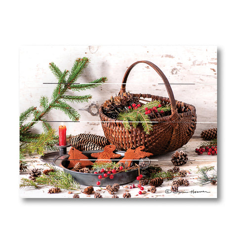 Gingerbread with Pine Cones Pallet Art
