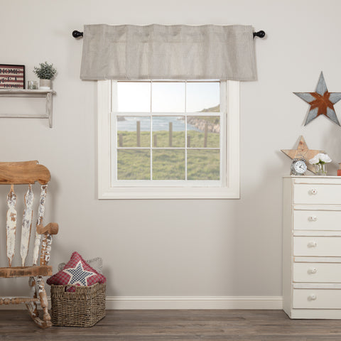 Hatteras Seersucker Blue Ticking Stripe Valance 16x60, denim blue and cotton white in an elegant ticking stripe. Primitive Country Farmhouse Window Treatments Curtains Home Decor.