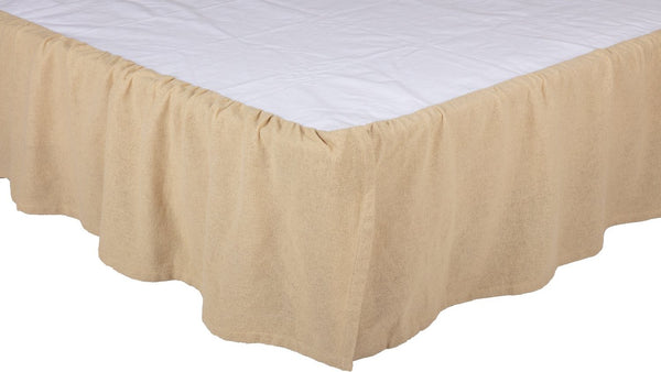 Burlap Vintage Ruffled Queen Bed Skirt 60x80x16, Primitive Country Farmhouse Dust Ruffle Bedding Home Decor.