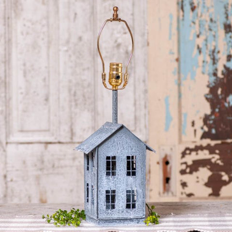 House Lamp Base in Weathered Zinc