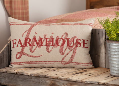 Sawyer Mill Red Farmhouse Living Pillow 14x22